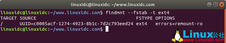 findmnt  - 显示Linux中当前挂载的文件系统