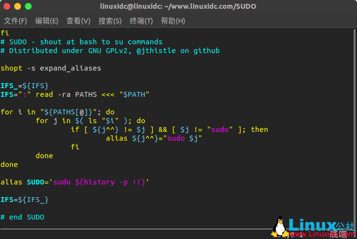 以大写字母输入Linux命令将其作为sudo用户运行
