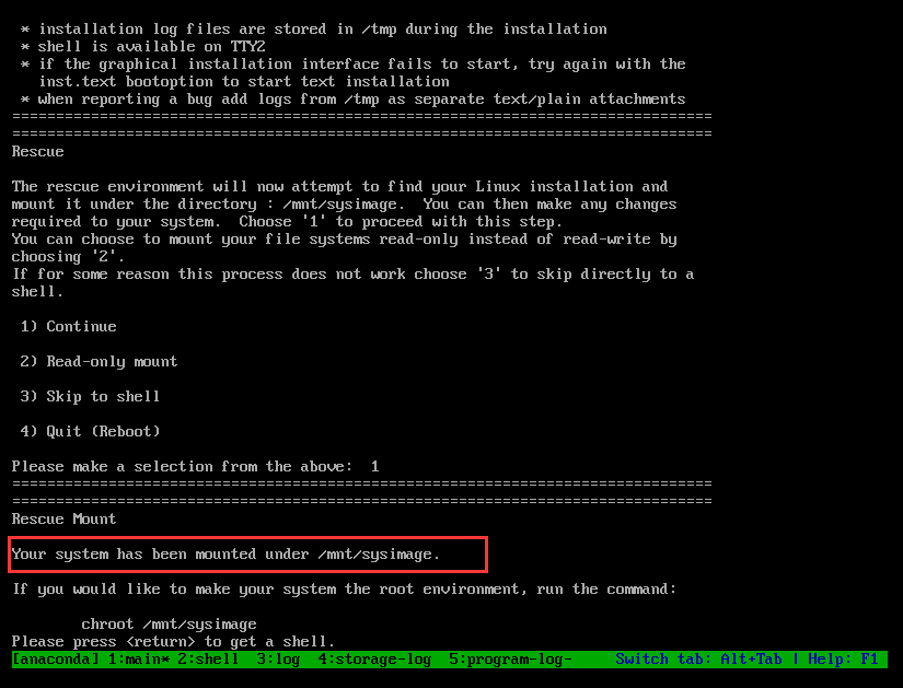 删除Linux的依赖库并进入救援模式恢复