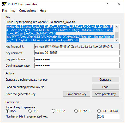 公钥PuTTYgen