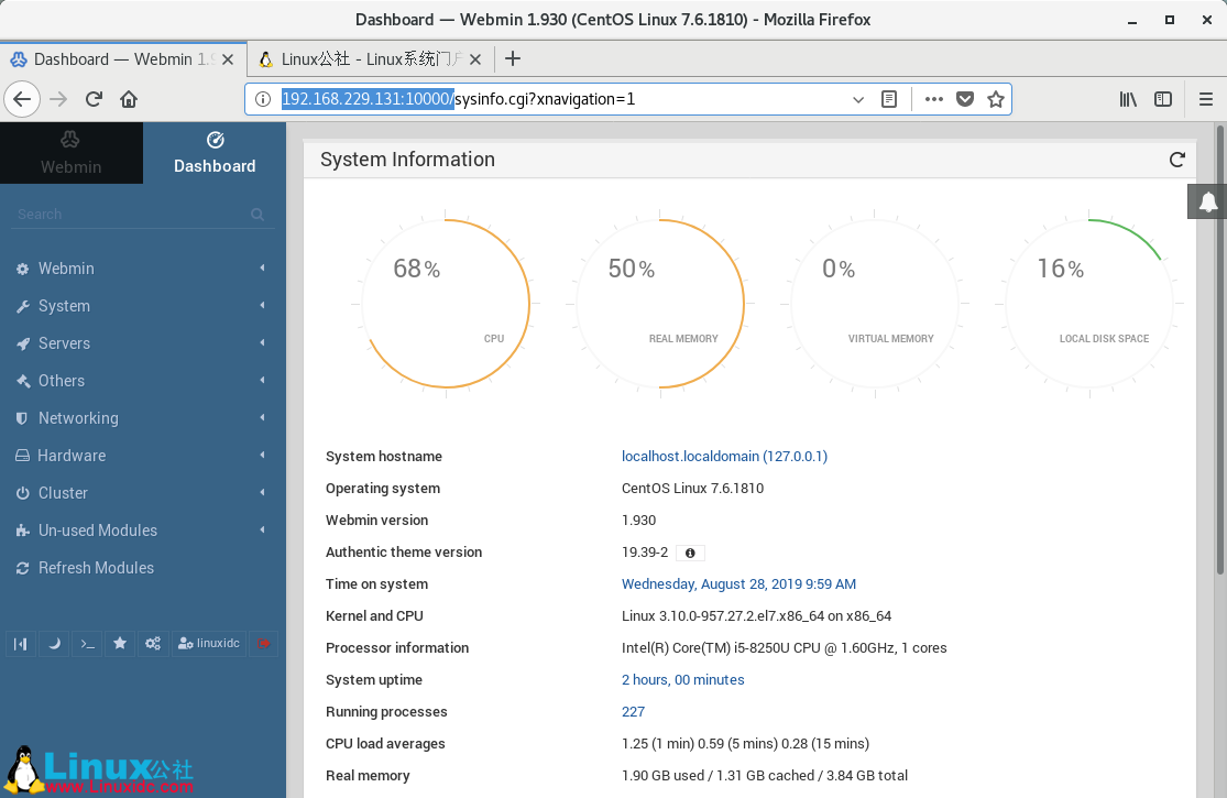 CentOS 7上使用Webmin进行Linux的远程管理