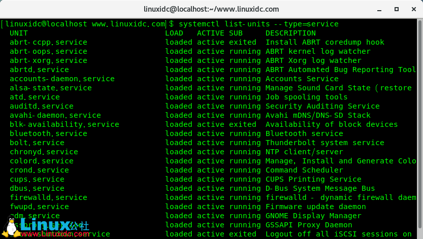 如何在Linux中列出systemd下所有正在运行的服务