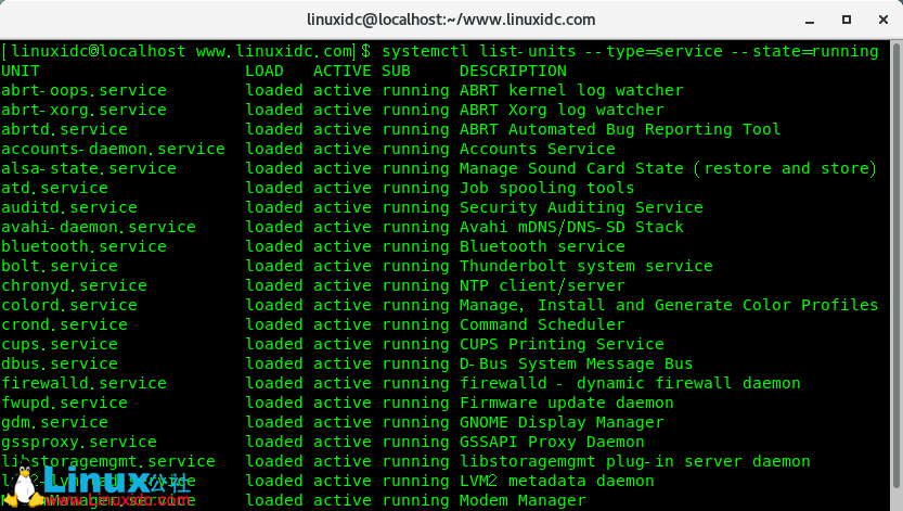 如何在Linux中列出systemd下所有正在运行的服务