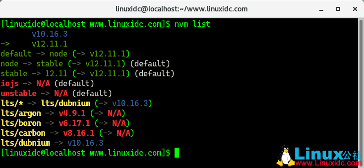 CentOS 7.6下安装 NVM 管理不同版本的 Node.js