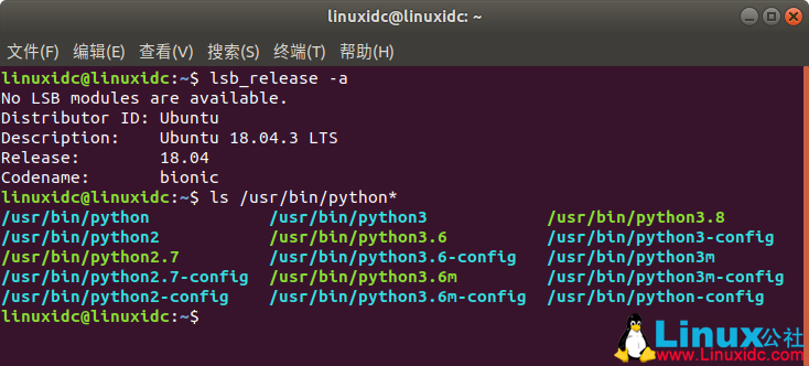 Ubuntu 18.04将Python3设置为Python默认版本