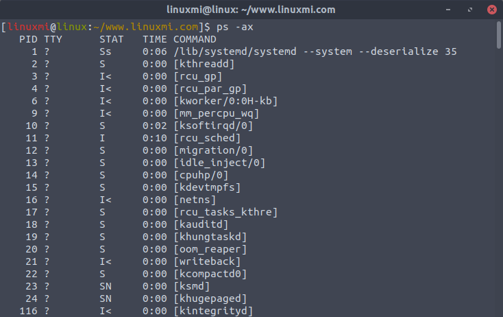 Linux常用命令 ps 入门基础教程