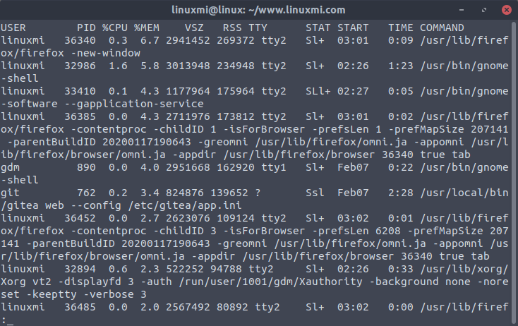 Linux常用命令 ps 入门基础教程