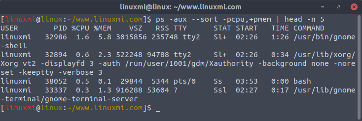 Linux常用命令 ps 入门基础教程
