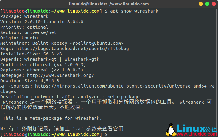 在Ubuntu 18.04 Linux上安装和使用Wireshark